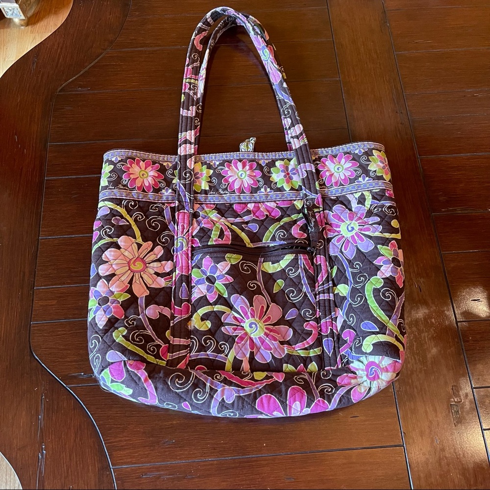 Vera Bradley Pink and Brown Tote - Picture 6 of 10